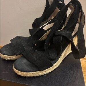 Aldo Black Espadrille Wedge Sandals